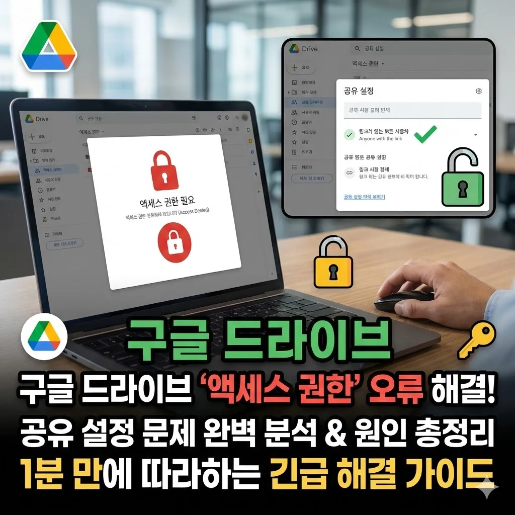구글 드라이브 '액세스 권한 필요' 오류 및 공유 설정 문제 해결 원인과 해결 방법 총정리