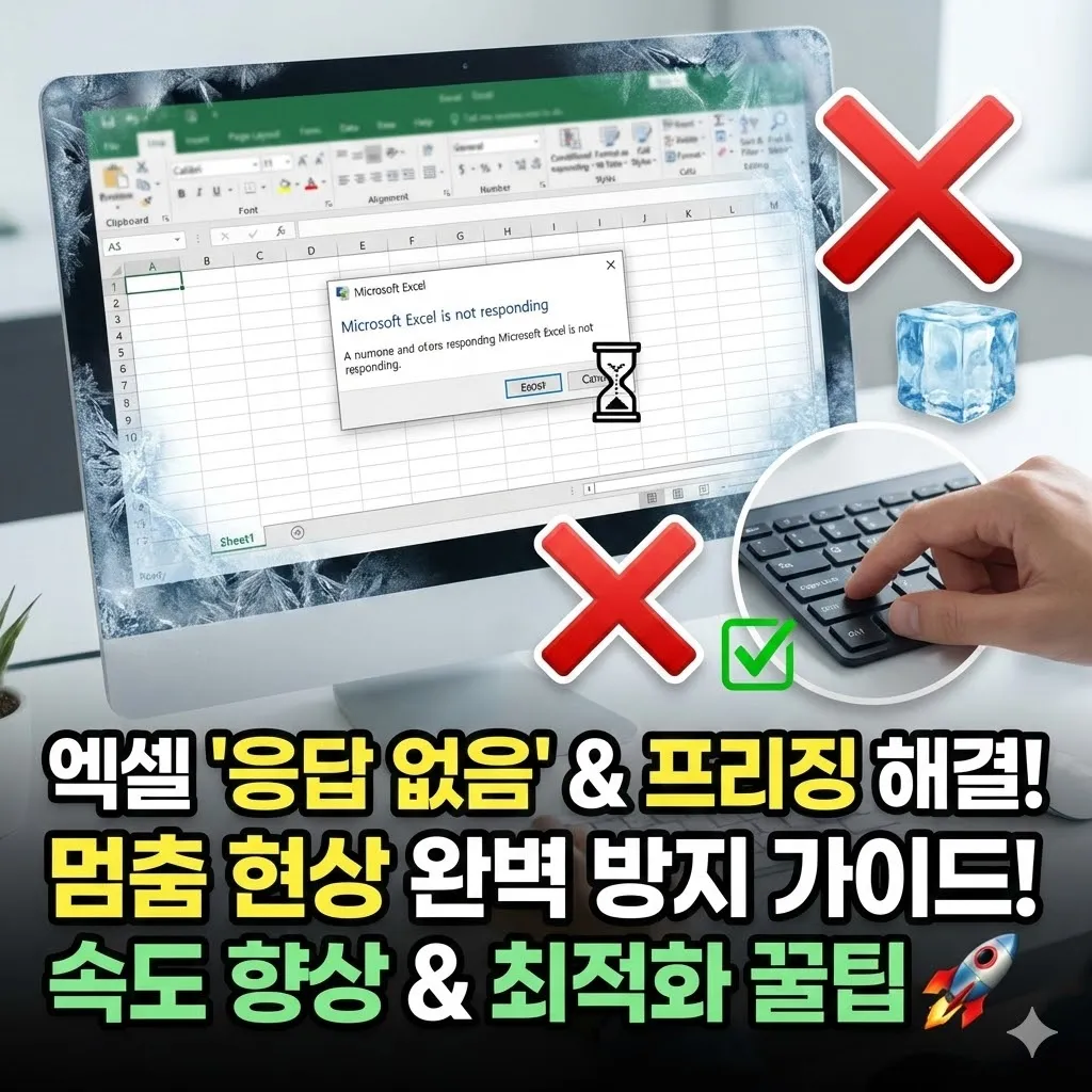 엑셀(Excel) 실행 시 "응답 없음" 및 프리징 현상 방지법 해결 가이드