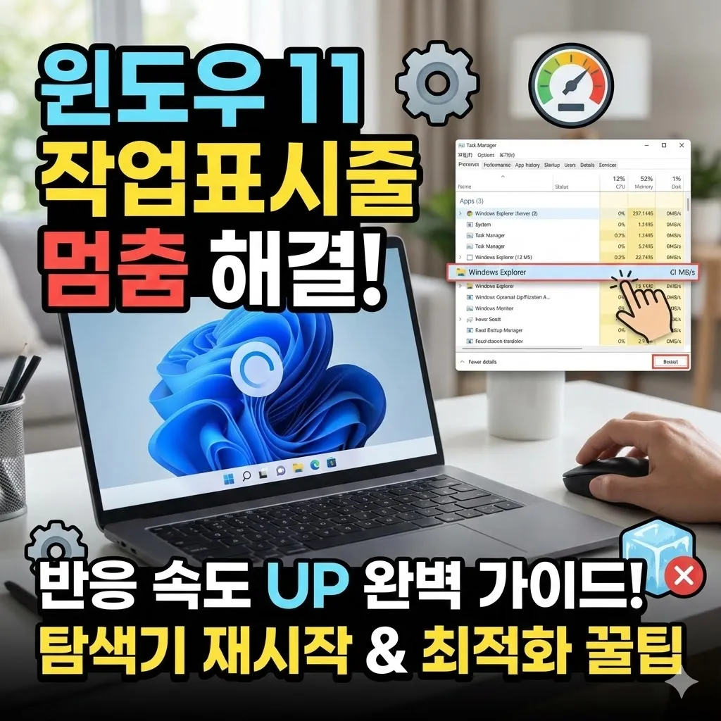 윈도우 11 작업표시줄 멈춤 현상 및 반응 속도 해결 방법 완벽 가이드