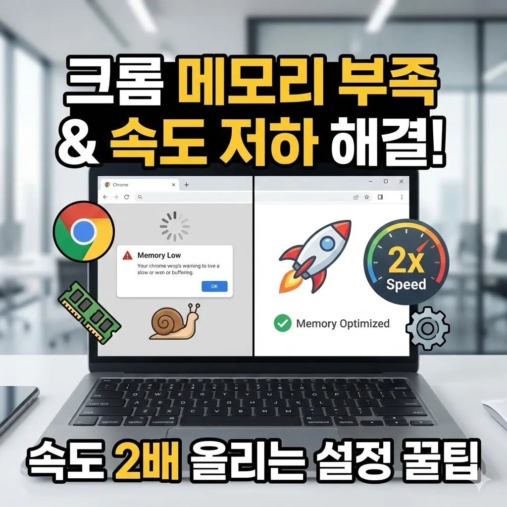 크롬(Chrome) 브라우저 메모리 부족 및 속도 저하 해결 설정 속도 2배 올리는 꿀팁