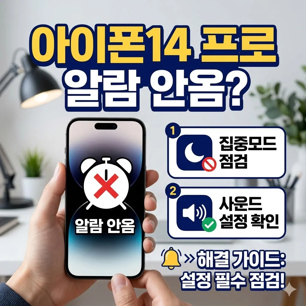 아이폰14 프로 알람 안오는 오류 집중모드·사운드 설정 점검 및 해결 가이드