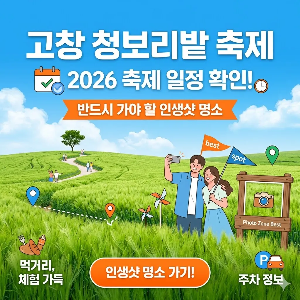 고창 청보리밭 축제 일정 확인하고 인생샷 명소 가기