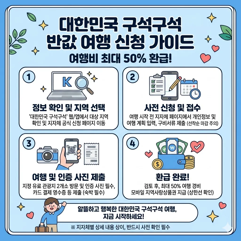 대한민국 구석구석 반값 여행 신청 방법 가이드