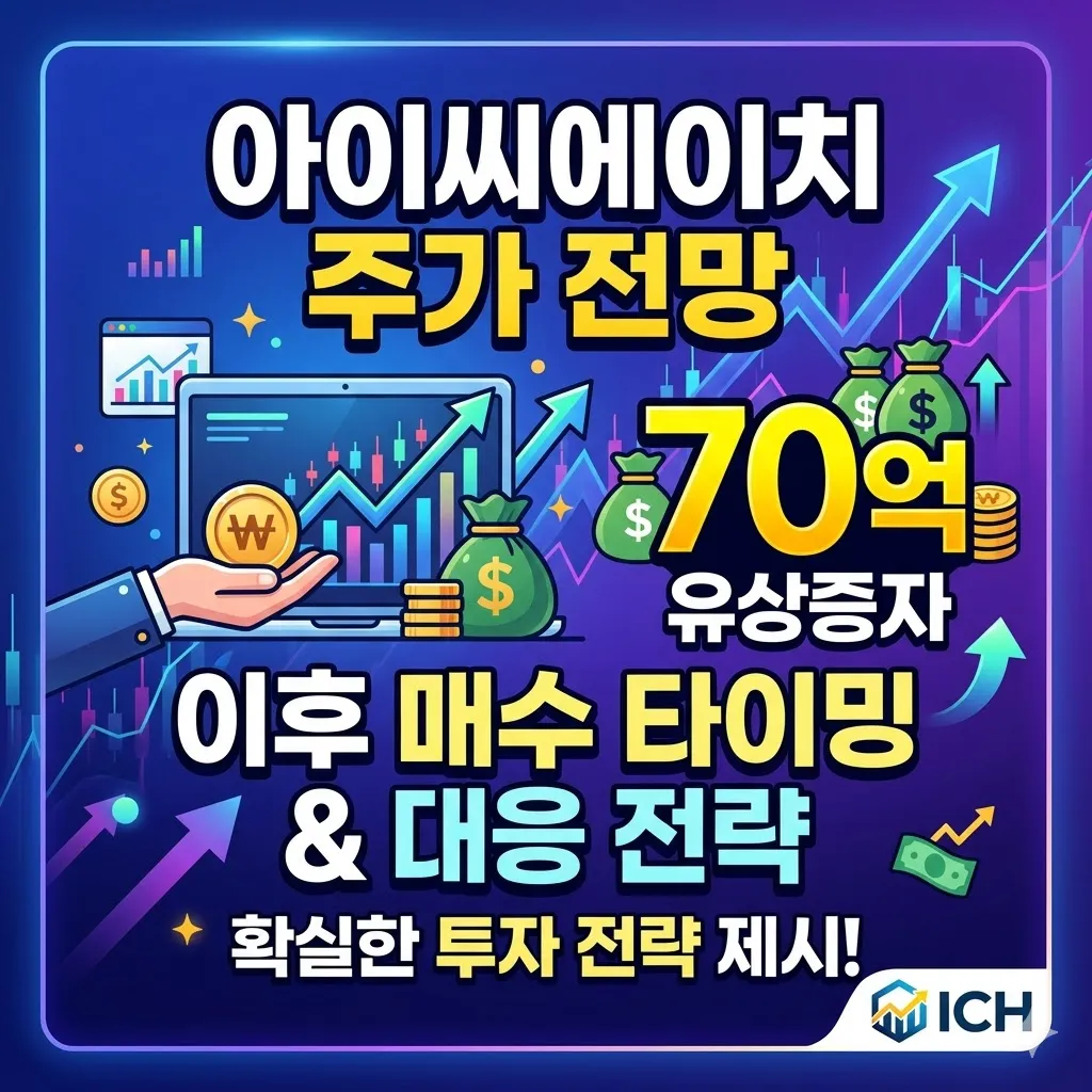 아이씨에이치 주가 전망, 70억 유상증자 이후 매수 타이밍과 대응 전략