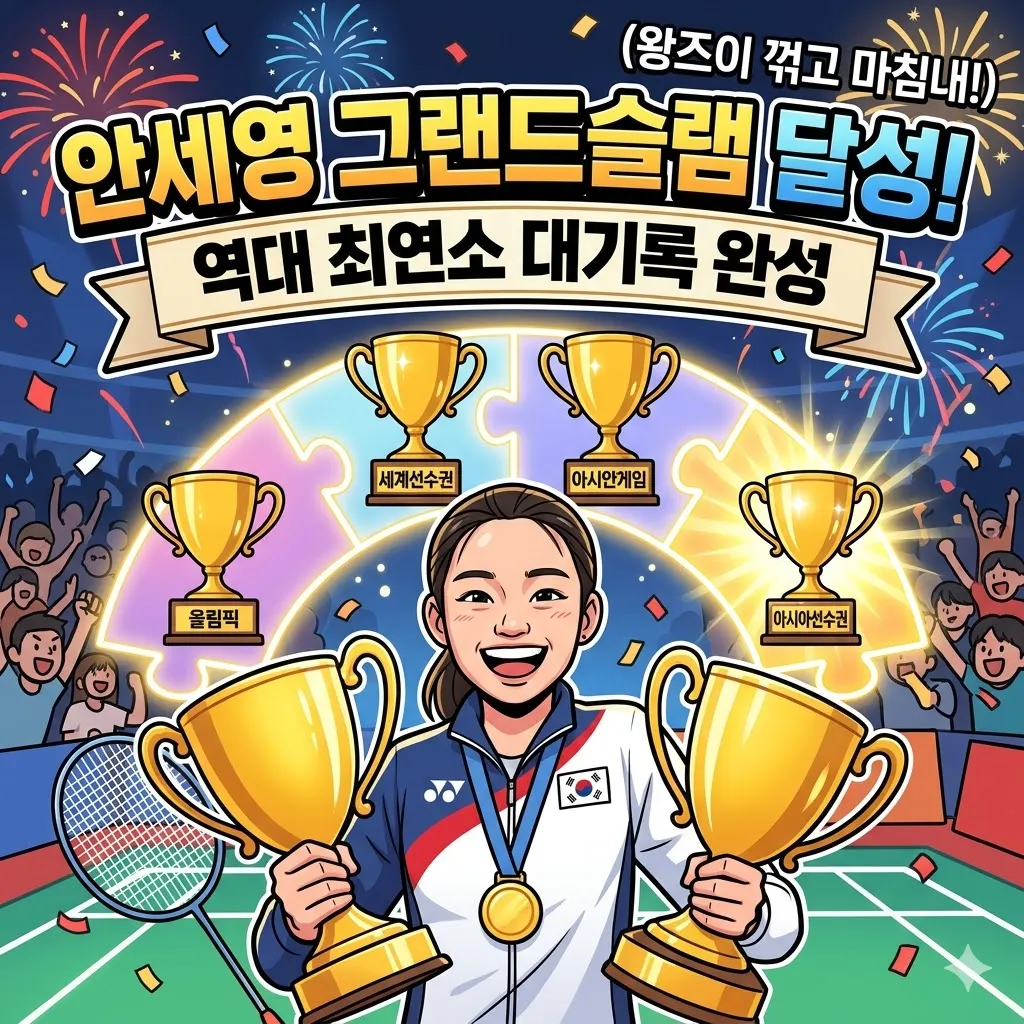 안세영 그랜드슬램 달성 안세영 역대 최연소 대기록 완성 왕즈이 꺾고 그랜드슬램