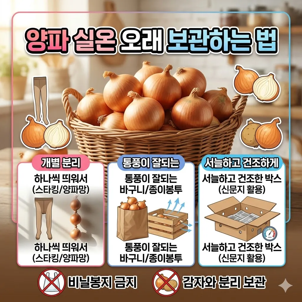 양파 보관법 실온 오래 보관하는 방법