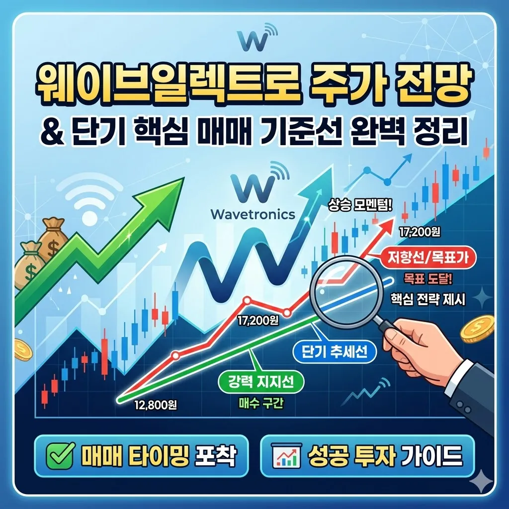 웨이브일렉트로 주가 전망 및 단기 핵심 매매 기준선 완벽 정리