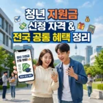 청년 지원금 신청 자격 및 전국 공통 혜택 정리
