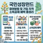 국민성장펀드 참여방법 및 가입 자격 소득공제 혜택 총정리