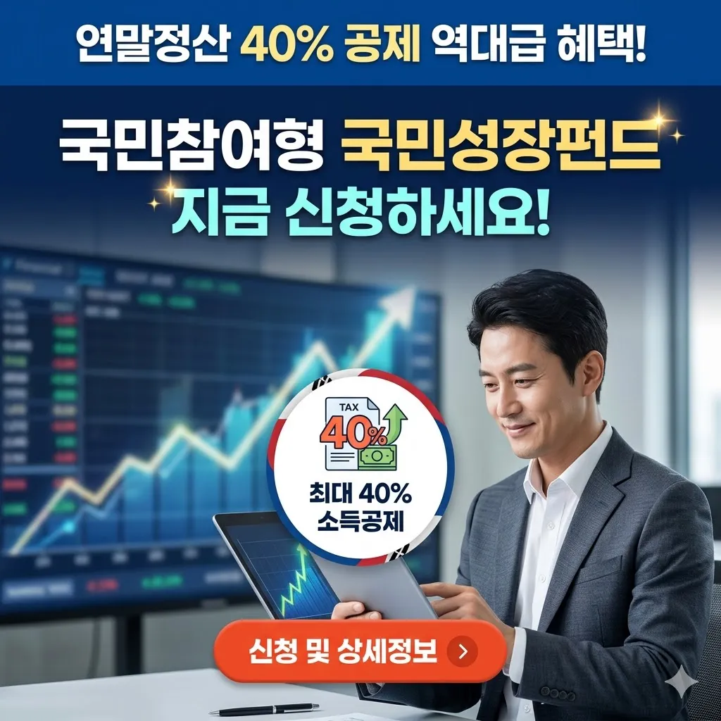 연말정산 40% 공제 역대급 혜택, 국민참여형 국민성장펀드 지금 신청하세요