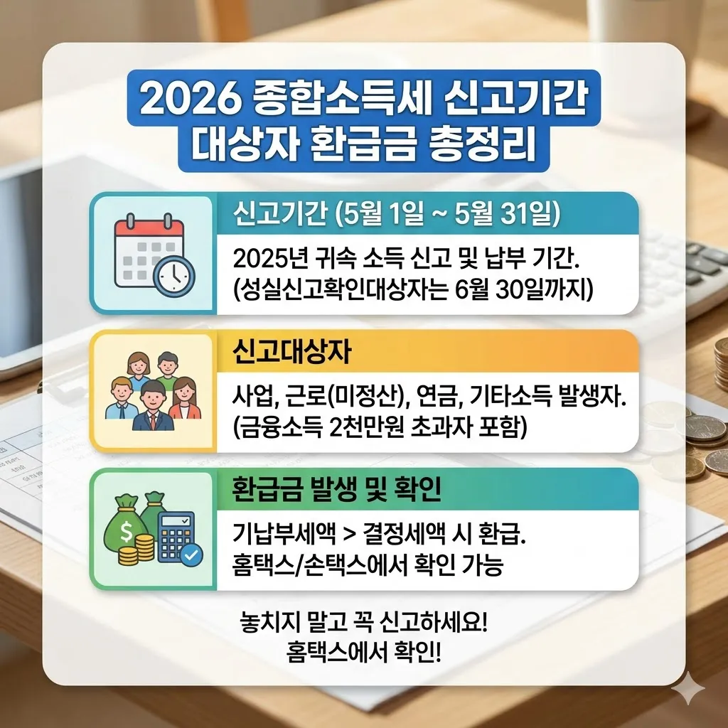 종합소득세 신고기간 대상자 환급금 총정리