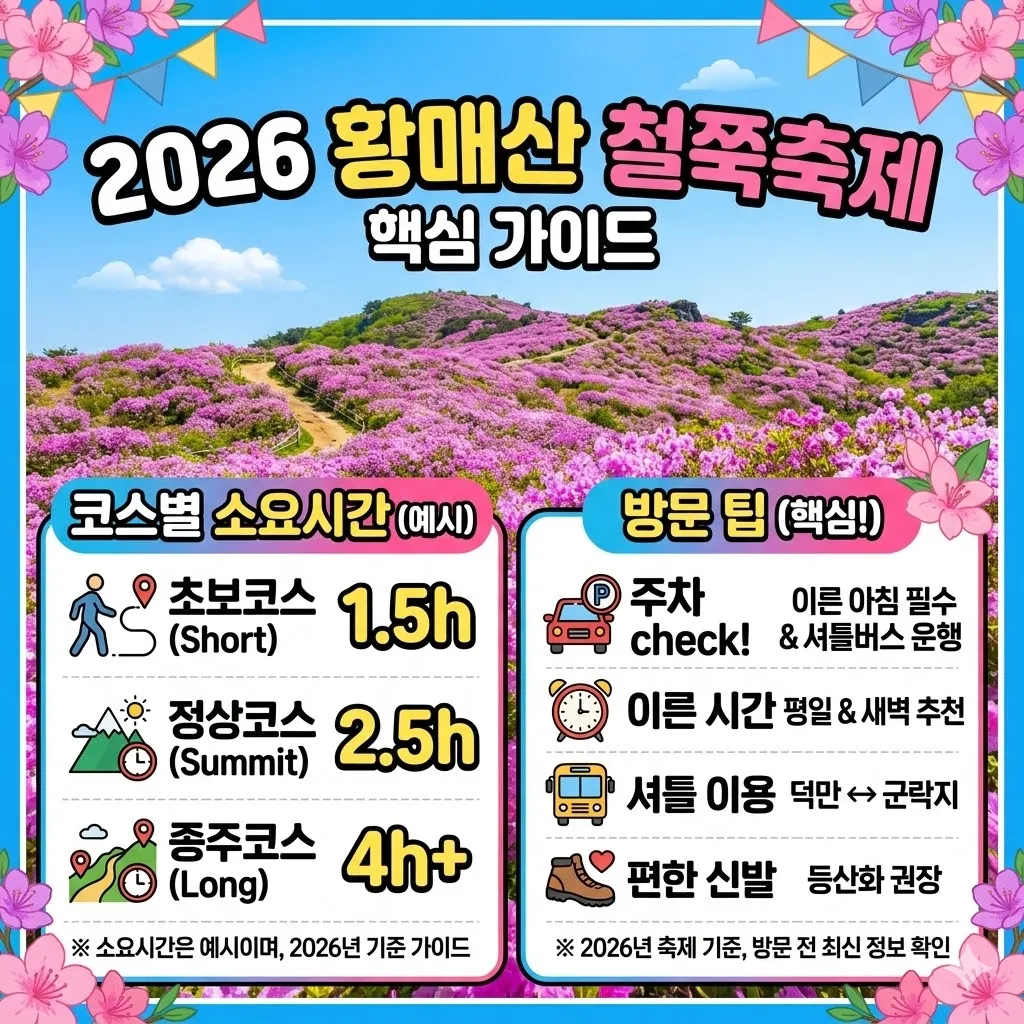 황매산 철쭉축제 코스별 소요시간 및 방문 팁(2026년)