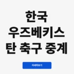 한국 우즈베키스탄 축구 중계